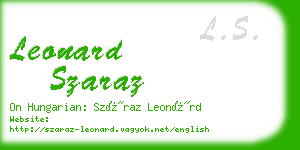 leonard szaraz business card
